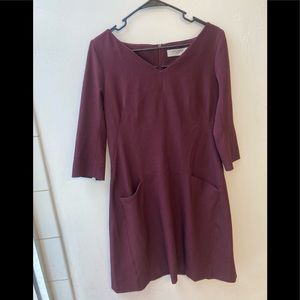 MM Lafleur Burgundy Midi Dress